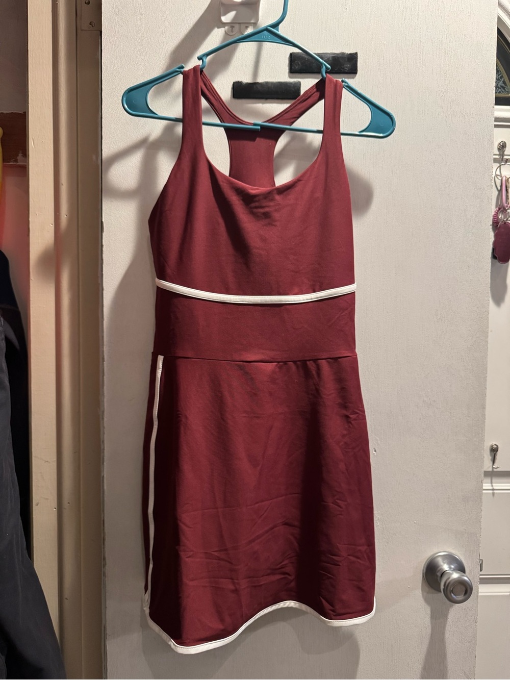 Old Navy Burgundy Mini Racerback Dress with White Trim